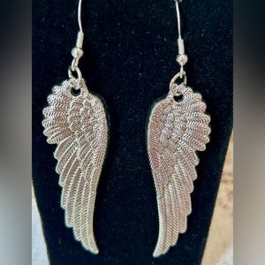 Beautiful Handcrafted Silver Tone Angel Wing Earrings